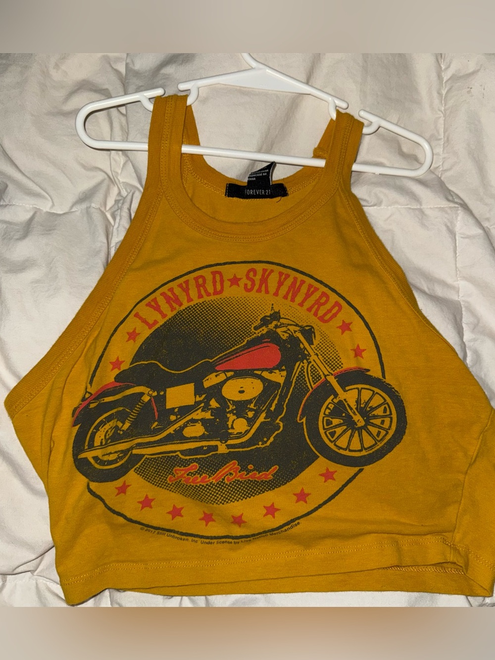Forever 21 Mustard Yellow Lynyrd Skynyrd Graphic Tank